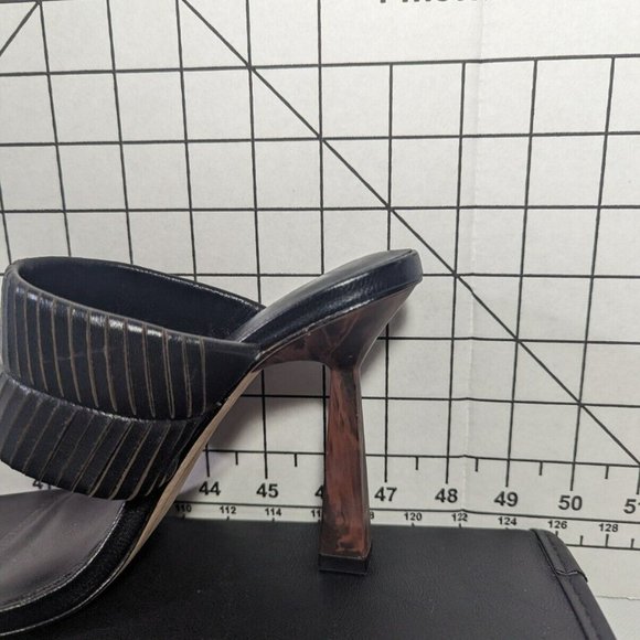 NEW - Women's Deltan Kelsea Slip-on Stiletto Sandals Braided Black - Picture 6 of 7